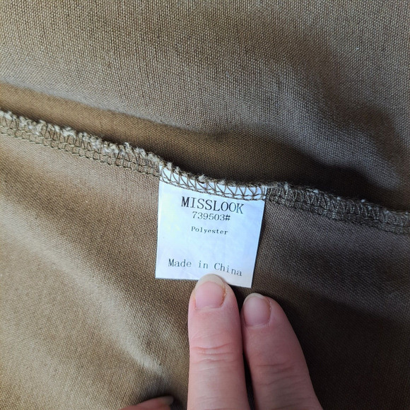 MISSLOOK CARDIGAN BLAZER JACKET WOMENS SIZE XL OPEN FRONT ARMY GREEN BUSINESS - Picture 6 of 10